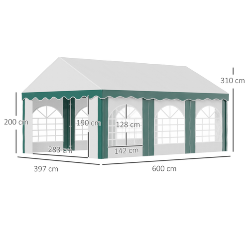 6 x 4m Marquee Gazebo, Party Tent with Double Doors for Wedding and Events - Cheap Tent