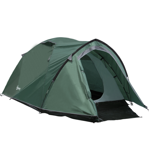 Compact Camping Tent w/ Vestibule & Mesh Vents for Hiking Green Outsunny - Cheap Tent