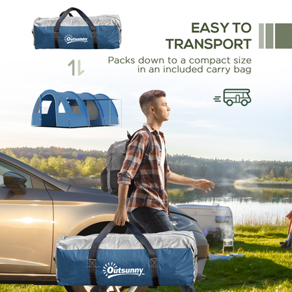 5-6 Man Family Tent Camping Tent with Two Room, Floor & Carry Bag - Cheap Tent