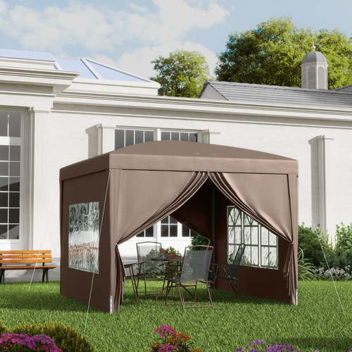 Outsunny 3mx3m Pop Up Gazebo Party Tent Canopy Marquee with Storage Bag Grey - Cheap Tent