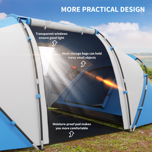 4-6 Persons Camping Tent Dome Family Travel Group Hiking Room Fishing Outsunny - Cheap Tent