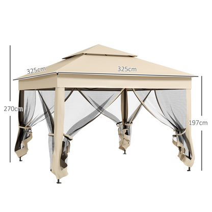 Outsunny Garden Folding Tent Heavy Duty Pop Up Gazebo for Party Cream - Cheap Tent