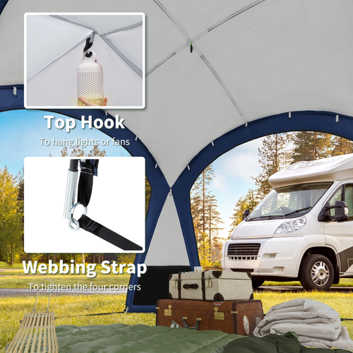 Dome Tent for 6-8 Person Camping Tent w/ Zipped Mesh Doors Lamp Hook Outsunny - Cheap Tent