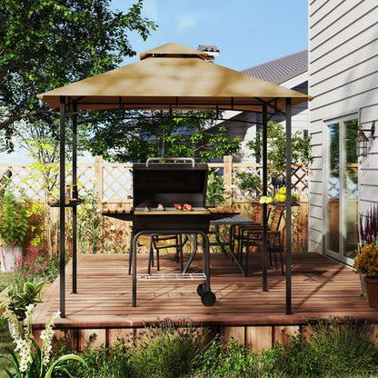 Outsunny Outdoor Double-tier BBQ Gazebo Shelter Grill Canopy Barbecue Tent - Cheap Tent