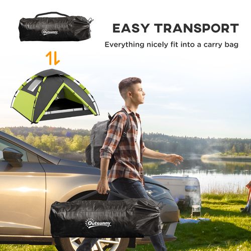 Outsunny 3-4 Man Camping Tent Portable with Bag, Quick Setup - Cheap Tent