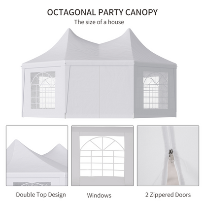 6.8m x 5m Octagonal Party Tent / Wedding Marquee-White - Cheap Tent