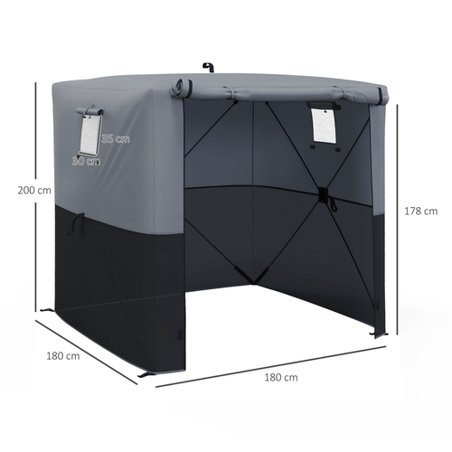 Outsunny 2 x 2m Pop Up Gazebo with Sides Easy up Party Tent with Carry Bag Black - Cheap Tent