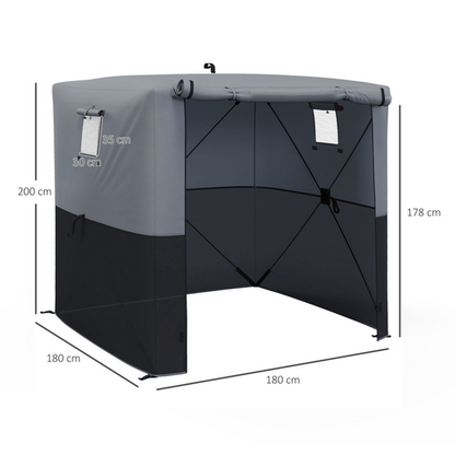 Outsunny 2 x 2m Pop Up Gazebo with Sides Easy up Party Tent with Carry Bag Black - Cheap Tent