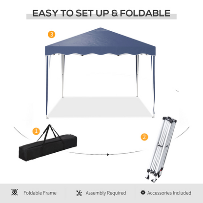 Outsunny 3x3(m) Pop Up Gazebo Marquee Tent for Garden w/ Carry Bag Blue - Cheap Tent