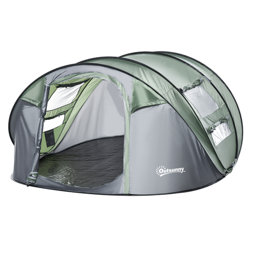 Camping Tent Dome Tent Pop-up Design with 4 Windows for 4-5 Person Outsunny - Cheap Tent