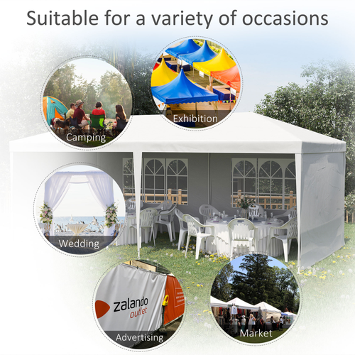 6m x 3m Garden Gazebo Marquee Canopy Party Tent Canopy Patio White - Cheap Tent
