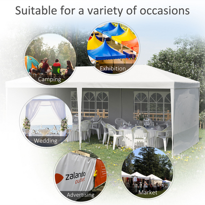 6m x 3m Garden Gazebo Marquee Canopy Party Tent Canopy Patio White - Cheap Tent