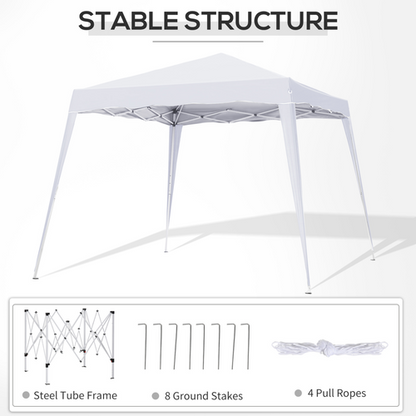 Outsunny Pop-Up Tent, 3Lx3Wx2.4H m-White - Cheap Tent