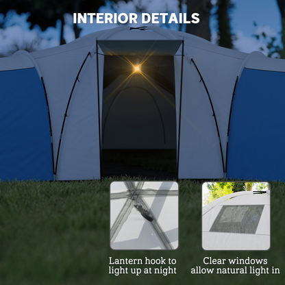 Outsunny Large Tunnel Tent with 3 Bedroom, Living Area and Porch - Cheap Tent