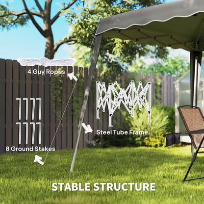 Outsunny Garden Pop up Gazebo Tent Party Water-resistant 2.5 x 2.5M Grey - Cheap Tent