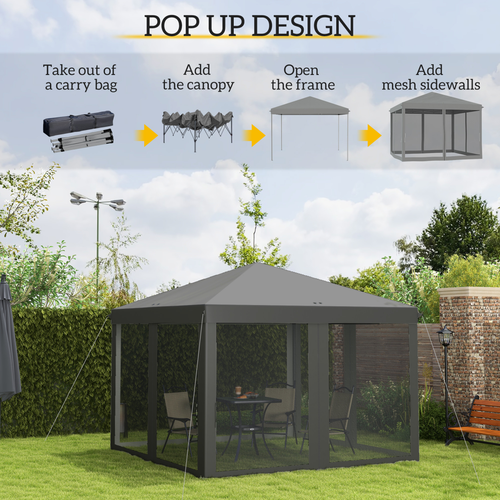 Spacious Pop-Up Canopy Tent - 3x3m with Mesh Curtains & Portable Design - Cheap Tent