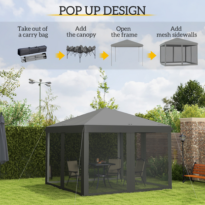 Spacious Pop-Up Canopy Tent - 3x3m with Mesh Curtains & Portable Design - Cheap Tent