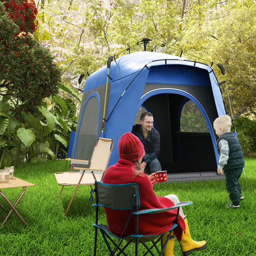 Four Man Pop Up Tent Automatic Camping Backpacking Dome Shelter, Grey Outsunny - Cheap Tent