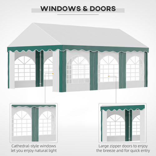 6 x 4m Marquee Gazebo, Party Tent with Double Doors for Wedding and Events - Cheap Tent