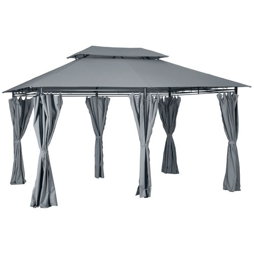 Metal Gazebo Curtains 4x3m Canopy Party Tent Garden Pavillion Patio Shelter - Cheap Tent