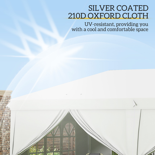 Outsunny 3 x 6m Pop Up Gazebo Height Adjustable Party Tent w/ Storage Bag Black - Cheap Tent