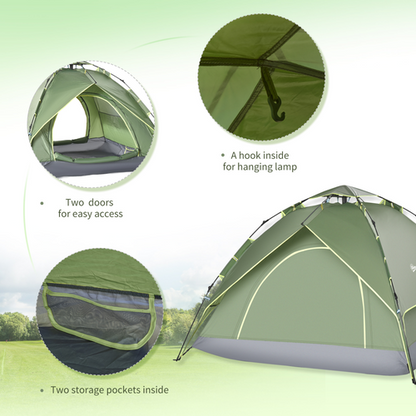 2 Man Pop Up Tent Camping Festival Hiking Family Travel Shelter Outsunny - Cheap Tent