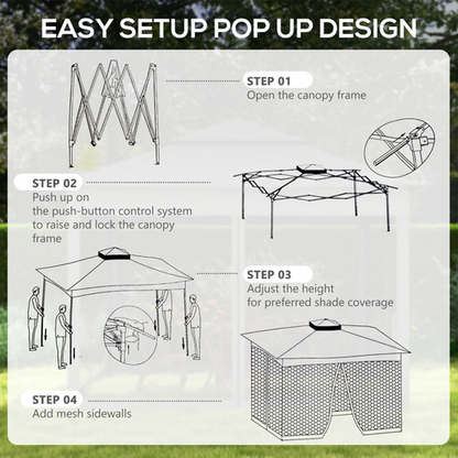 Outsunny Garden Folding Tent Heavy Duty Pop Up Gazebo for Party Dark Grey - Cheap Tent