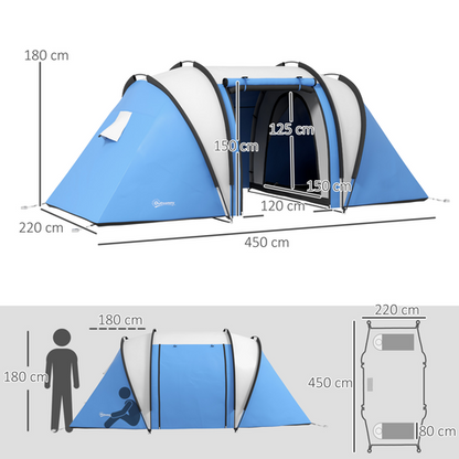 Outsunny 2 Bedroom Camping Tent with Living Area, 3000mm Waterproof - Cheap Tent