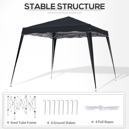 Outsunny Pop-Up Tent, 3Lx3Wx2.4H m-Black - Cheap Tent