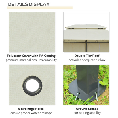 Metal Gazebo Curtains 4x3m Canopy Party Tent Garden Pavillion Patio Shelter - Cheap Tent