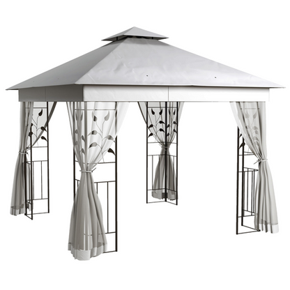 Outsunny 3 x 3(m) Garden Gazebo Marquee Tent Canopy Shelter Pavilion Grey - Cheap Tent
