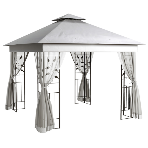 Outsunny 3 x 3(m) Garden Gazebo Marquee Tent Canopy Shelter Pavilion Grey - Cheap Tent