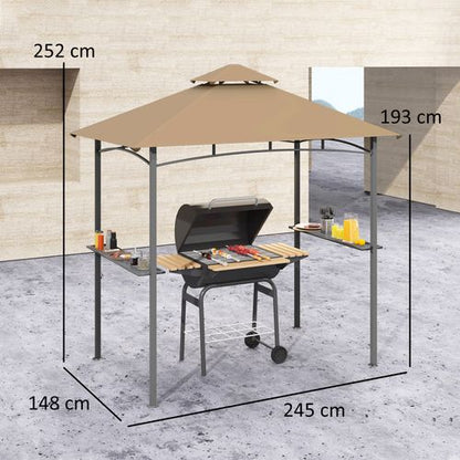 Outsunny Outdoor Double-tier BBQ Gazebo Shelter Grill Canopy Barbecue Tent - Cheap Tent