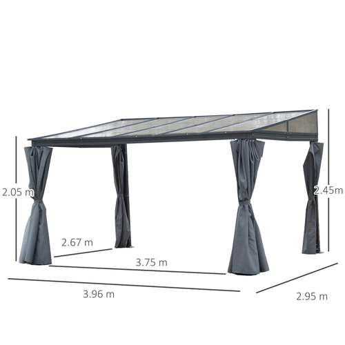 Outdoor Hardtop Pergola Party Tent Garden Waterproof , 4 x 3m, Grey - Cheap Tent