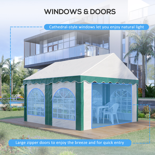 4 x 4m Marquee Gazebo, Party Tent with Double Doors for Wedding and Events - Cheap Tent