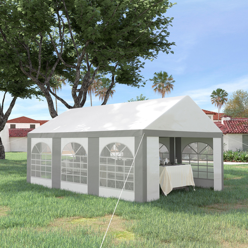 6 x 4m Party Tent, Marquee Gazebo with Sides, Six Windows and Double Doors - Cheap Tent