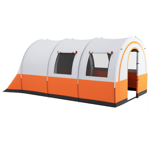Outsunny Camping Tent, 3000mm Waterproof Family Tent for 5-6 Man, Grey and Blue - Cheap Tent