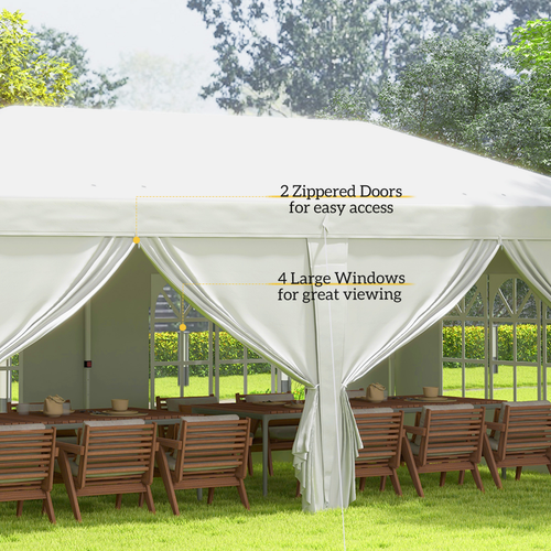 Outsunny 3 x 6m Pop Up Gazebo Height Adjustable Party Tent w/ Storage Bag Black - Cheap Tent
