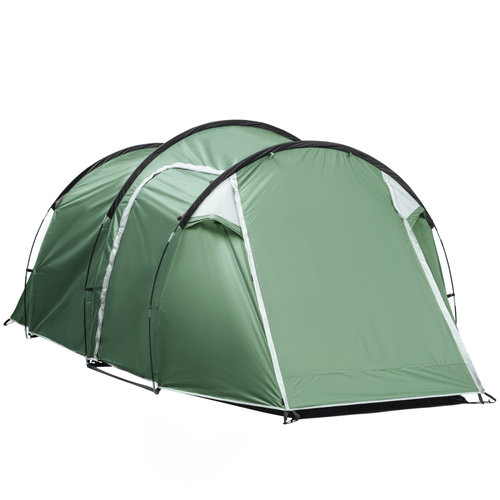 Outsunny 3 Man Camping Tent with Porch and Weather-Resistant Rainfly, Green - Cheap Tent