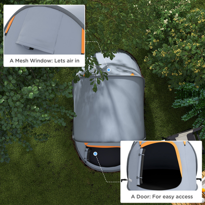 Outsunny Pop up Camping Tent for 2 Man, 2000mm Waterproof with Carry Bag, Grey - Cheap Tent