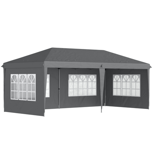 Outsunny 3 x 6m Heavy Duty Gazebo Marquee Party Tent with Storage Bag Grey - Cheap Tent