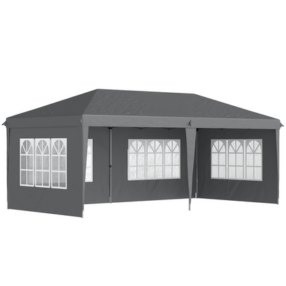 Outsunny 3 x 6m Heavy Duty Gazebo Marquee Party Tent with Storage Bag Grey - Cheap Tent