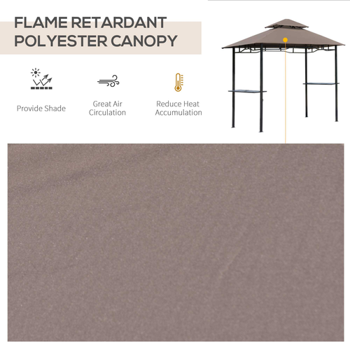 Outsunny 8ft Double-Tier Gazebo Grill Canopy Tent Shelter-Coffee - Cheap Tent