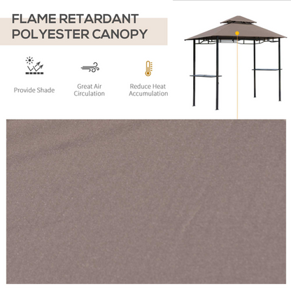 Outsunny 8ft Double-Tier Gazebo Grill Canopy Tent Shelter-Coffee - Cheap Tent