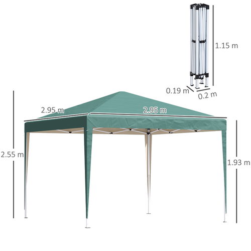 3x3m Garden Pop Up Gazebo Marquee Party Tent Wedding Canopy UV Protection - Cheap Tent