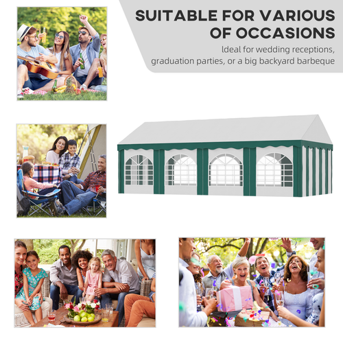 8 x 4m Marquee Gazebo, Party Tent with Double Doors for Wedding and Events - Cheap Tent