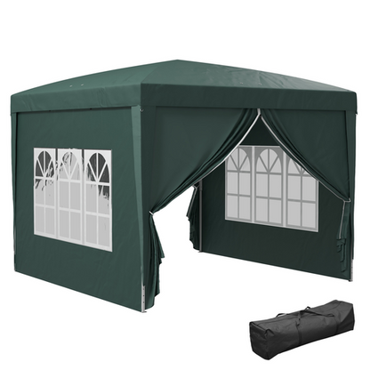 Outsunny 3mx3m Pop Up Gazebo Party Tent Canopy Marquee with Storage Bag Green - Cheap Tent