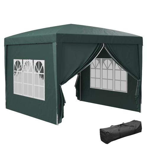 Outsunny 3mx3m Pop Up Gazebo Party Tent Canopy Marquee with Storage Bag Green - Cheap Tent