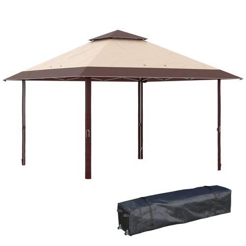 4 x 4m Outdoor Pop-Up Canopy Tent Gazebo Adjustable Legs Bag Coffee - Cheap Tent