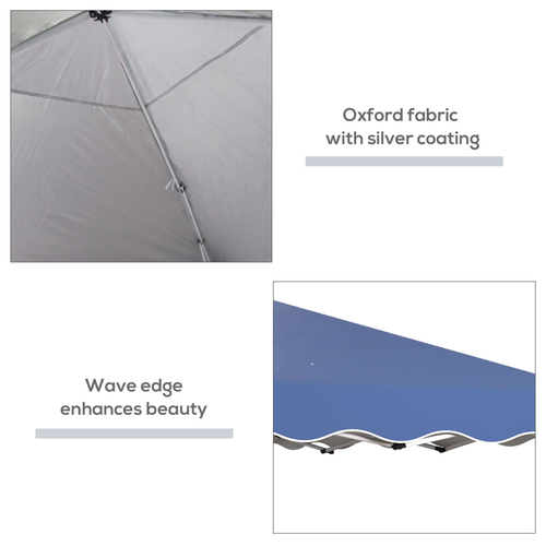 Outsunny 3x3(m) Pop Up Gazebo Marquee Tent for Garden w/ Carry Bag Blue - Cheap Tent